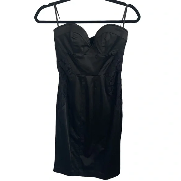 chinese dress ladies Bebe Women's Strapless 3D Lace Column Dress